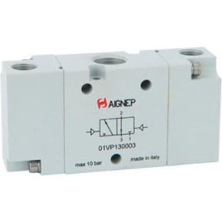 ALPHA TECHNOLOGIES Aignep USA 3/2 Double Air-Actuated Valve Pilot 1/8" NPTF Ports 01VP130002N